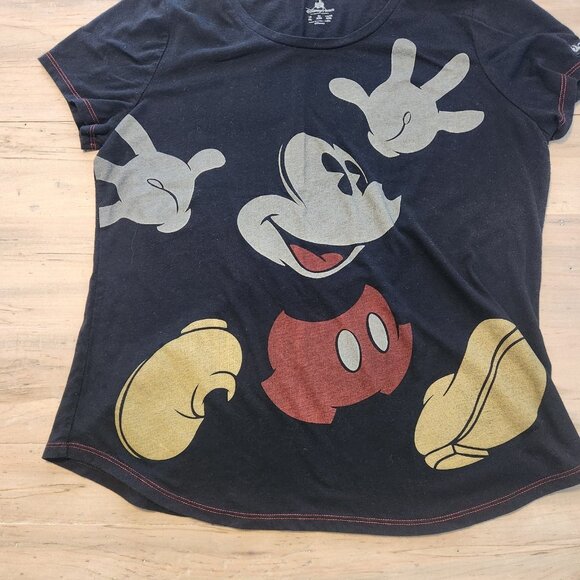 Mickey Mouse Disney Parks T-Shirt Disney World Black Graphic Womens‎ XL EUC - Picture 3 of 8